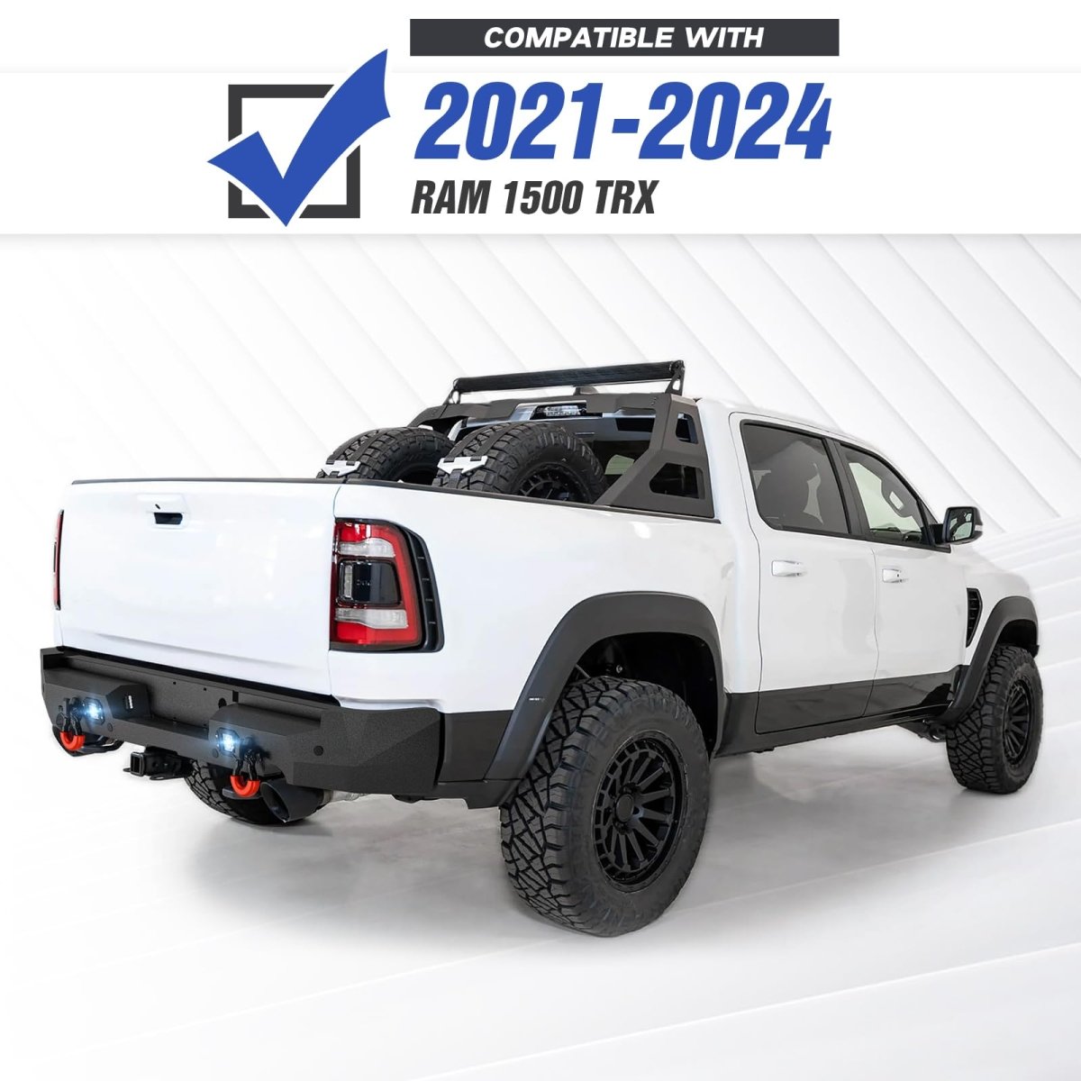 Aftermarket Rear Bumpers Compatible with 2021-2024 Dodge Ram 1500 TRX - Yzona