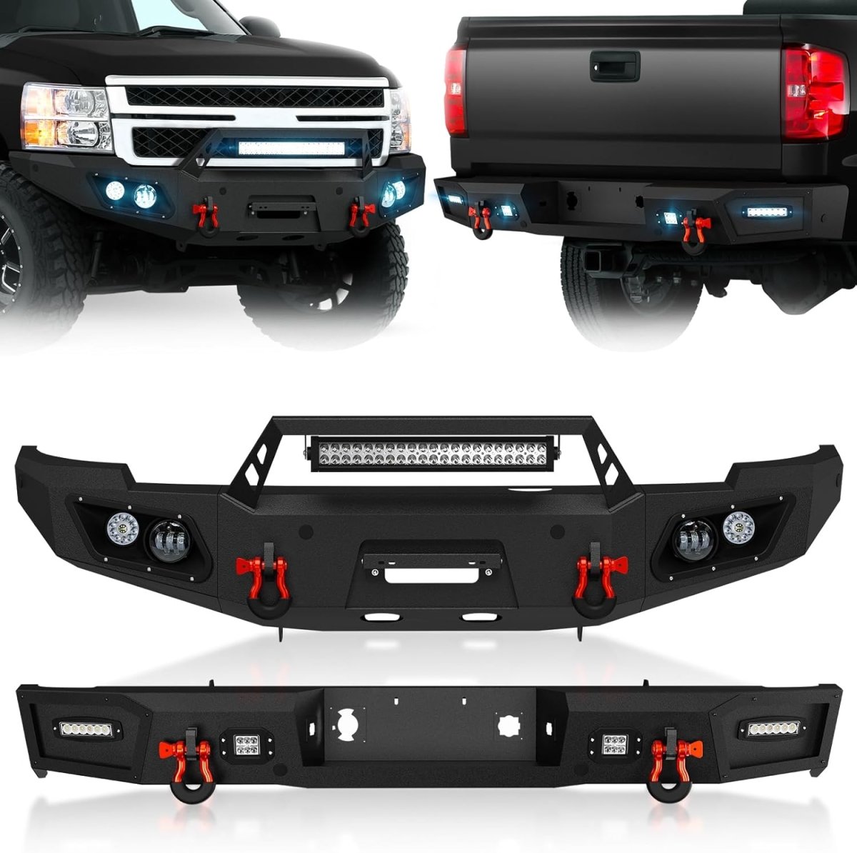 Off Road Silverado Front & Rear Bumpers for 2011-2014 Chevy Silverado 2500 3500 HD Pickups | Yzona