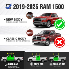 Step on Side of Truck Compatible with 2019-2025 Dodge Ram 1500 Double/Extended Cab - Yzona