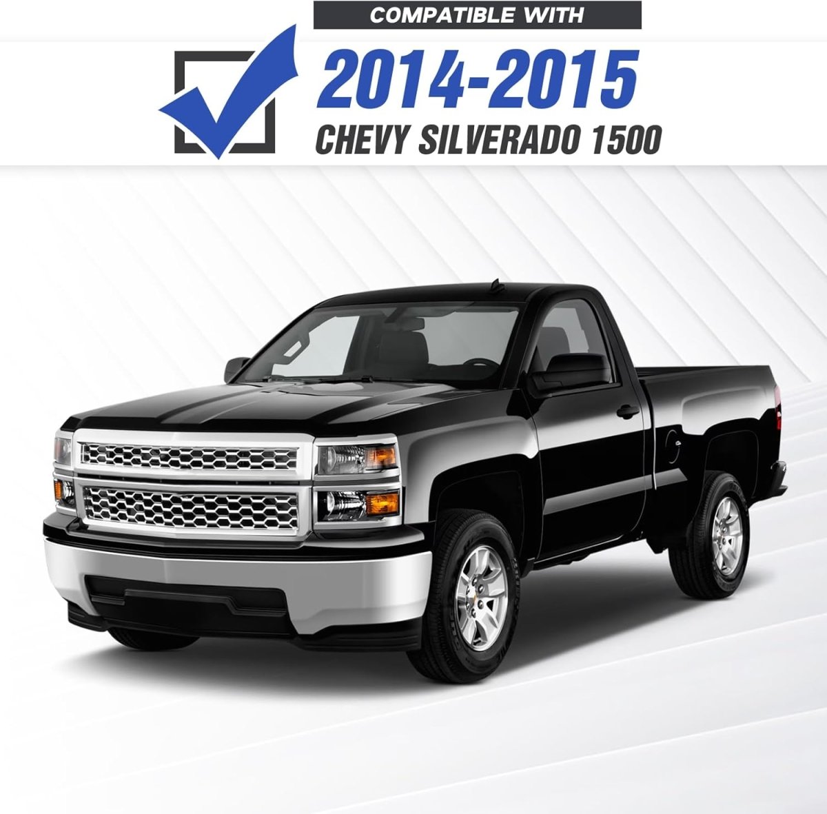 Aftermarket Truck Front Rear Bumper for 2014-2015 2nd Gen Chevy Silverado 1500 Pickup with Winch/LED Lighting | Yzona