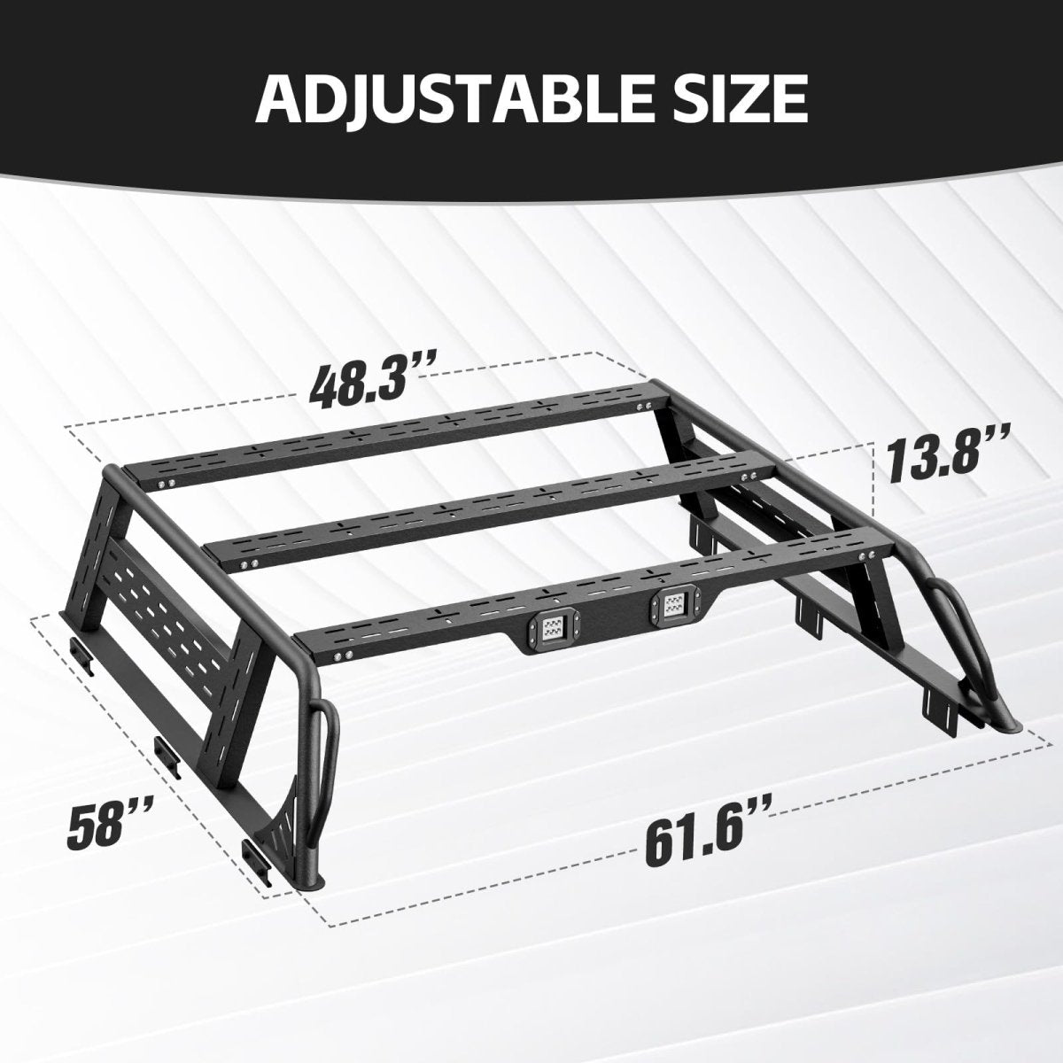 Overland Truck Roof Top Tent Bed Rack Compatible with 2005-2025 Tacoma & 2020-2025 Gladiator JT | Yzona