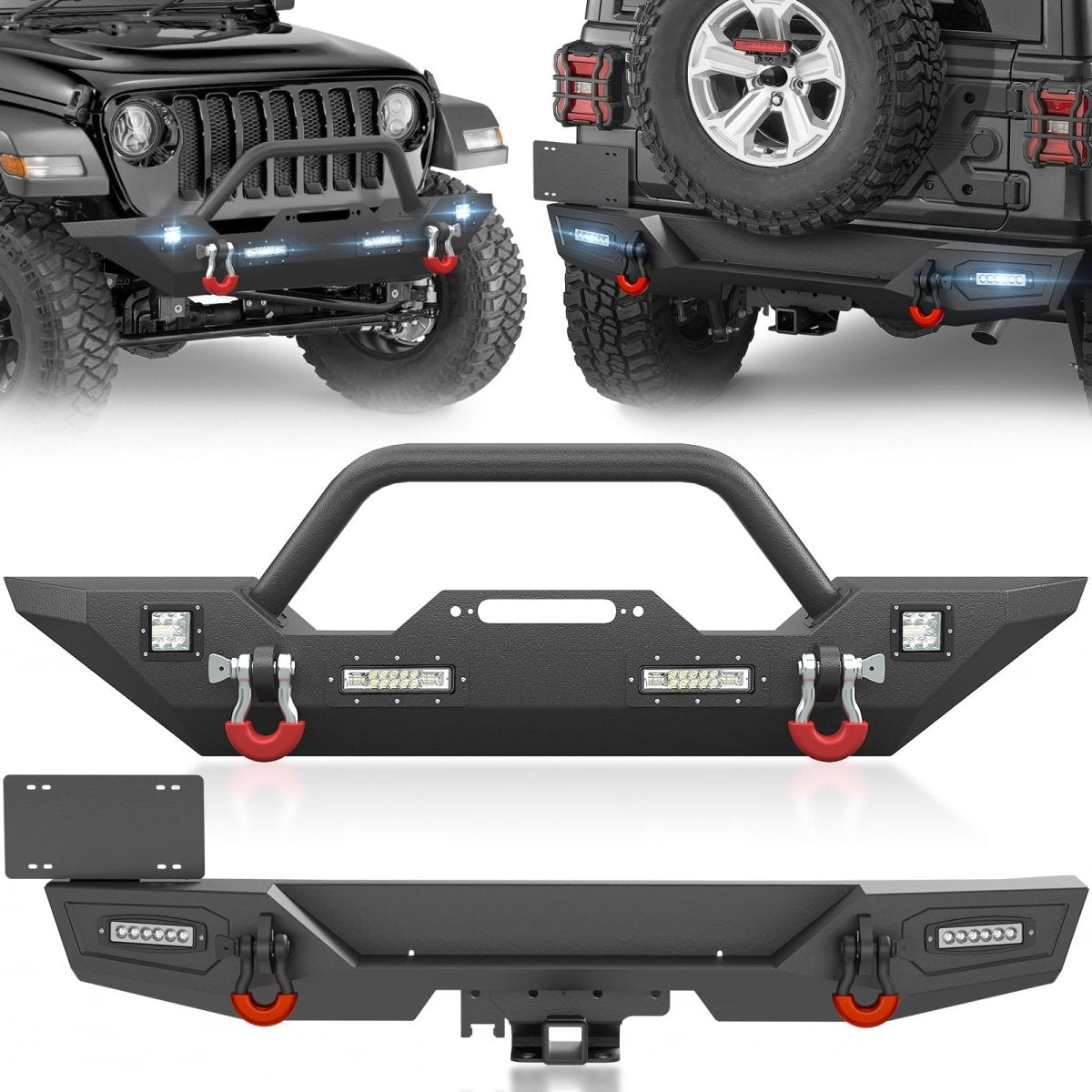 Bumpers for Trucks Heavy Duty Compatible with 2018-2025 Jeep Wrangler JL JLU - Yzona
