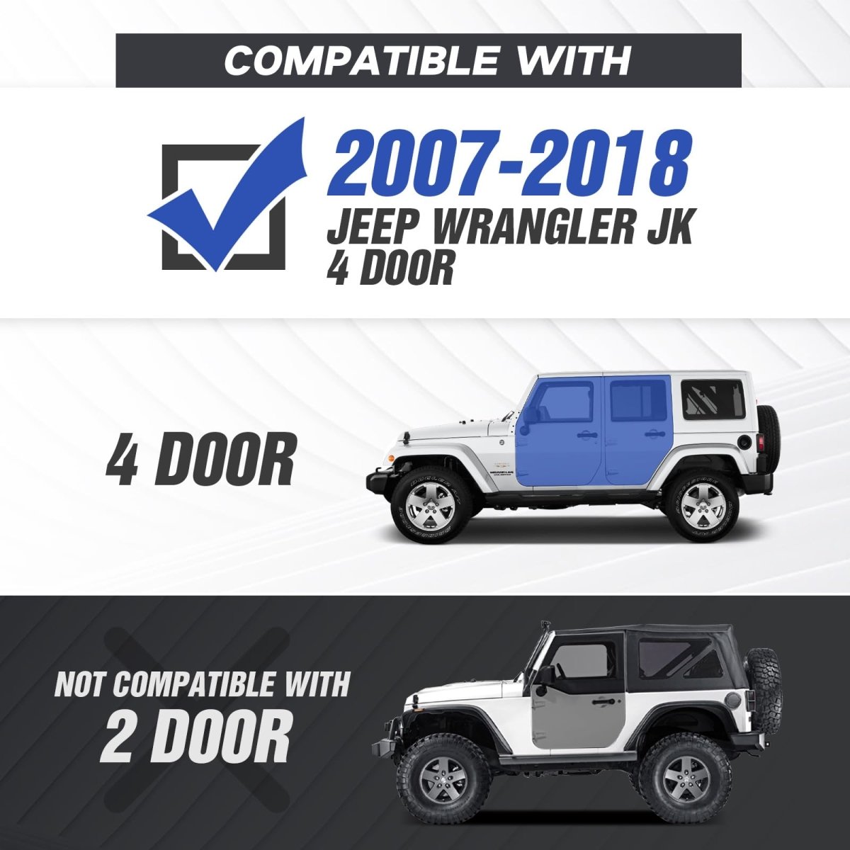 Yzona Truck Side Step Bars Compatible with 2007-2018 Jeep Wrangler JK JKU Unlimited 4 Doors