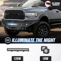 Steel Full Width Off Road Front Bumper Compatible with 2019-2025 Dodge Ram 2500 3500