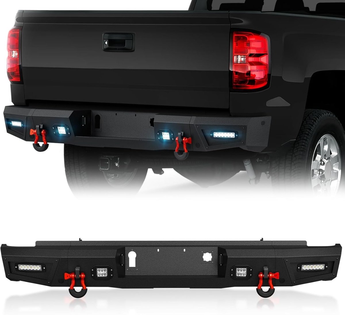 Heavy Duty Rear Truck Bumpers for 2014-2018 Chevy Silverado 1500 & GMC Sierra 1500 | Yzona