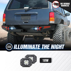 for Rear Aftermarket Bumpers Compatible with 1984-2001 Jeep Cherokee XJ (2/4 Doors) | Yzona