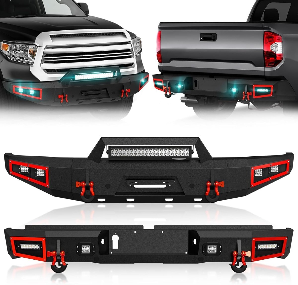 Front and Rear Brand Bumpers for 2014-2021 Toyota Tundra with Winch Plate | Yzona