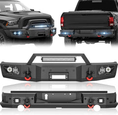 for Off Road Bumpers Ram 1500 Compatible with 2015-2018 Dodge Ram 1500 Rebel with LED Lights | Yzona
