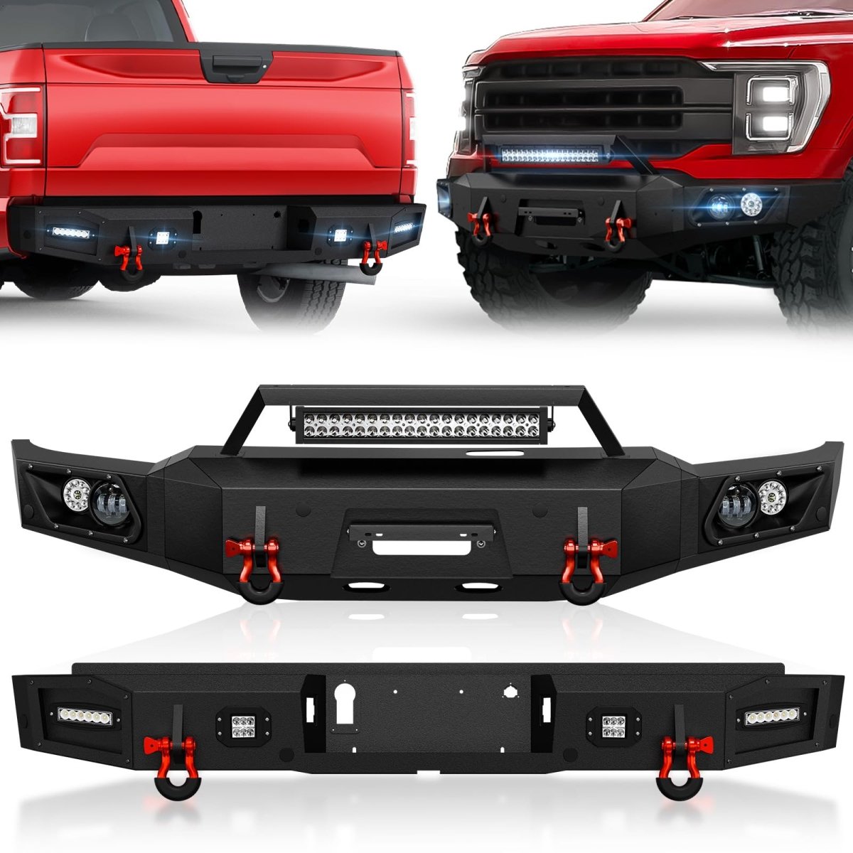 Winch Plate Front & Rear Car Bumpers for Sale 2015-2017 Ford F150(Excluding Raptor and Ecoboost) with Winch Plate | Yzona