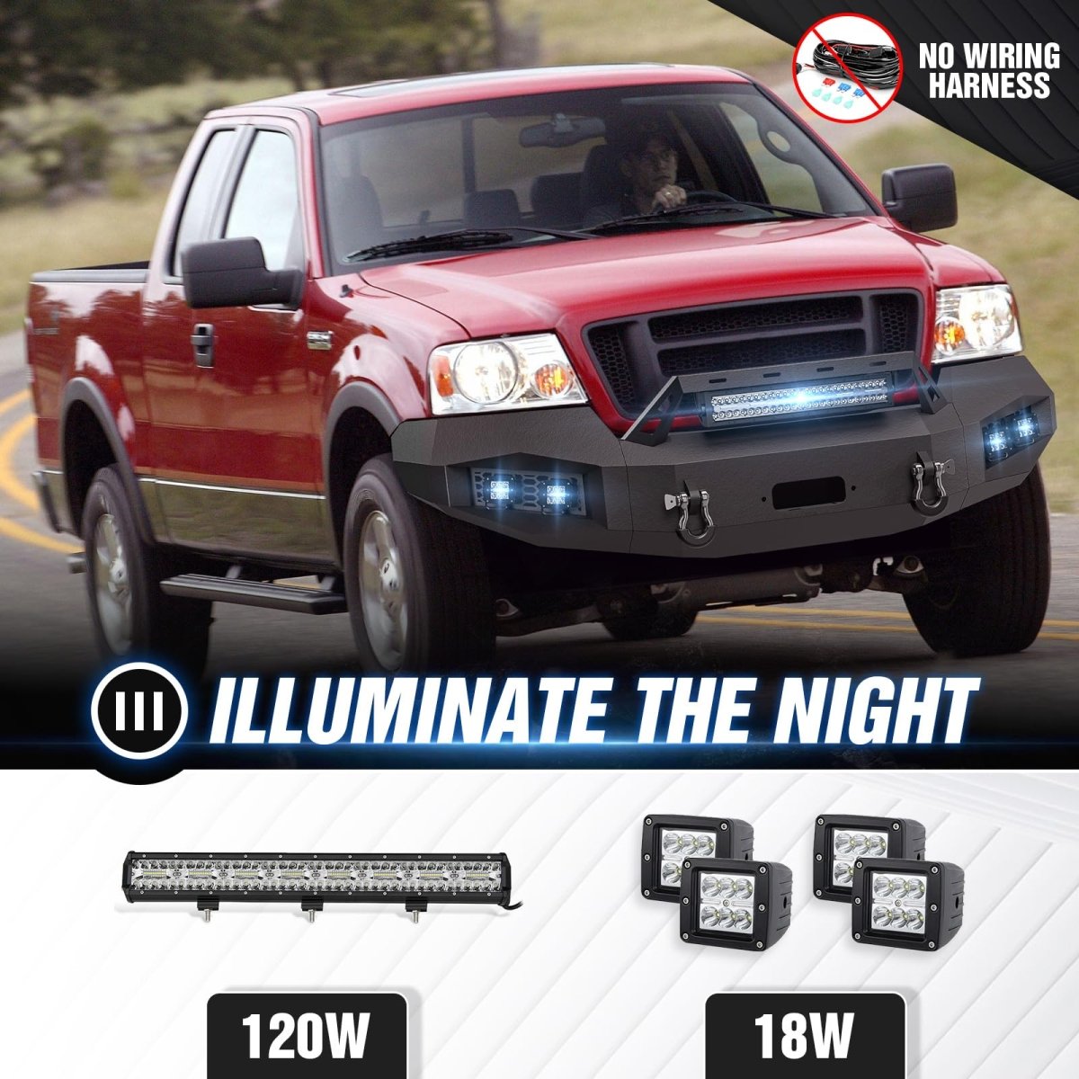 Replacement Front Bumpers Compatible for 2004-2008 Ford F-150 - Yzona