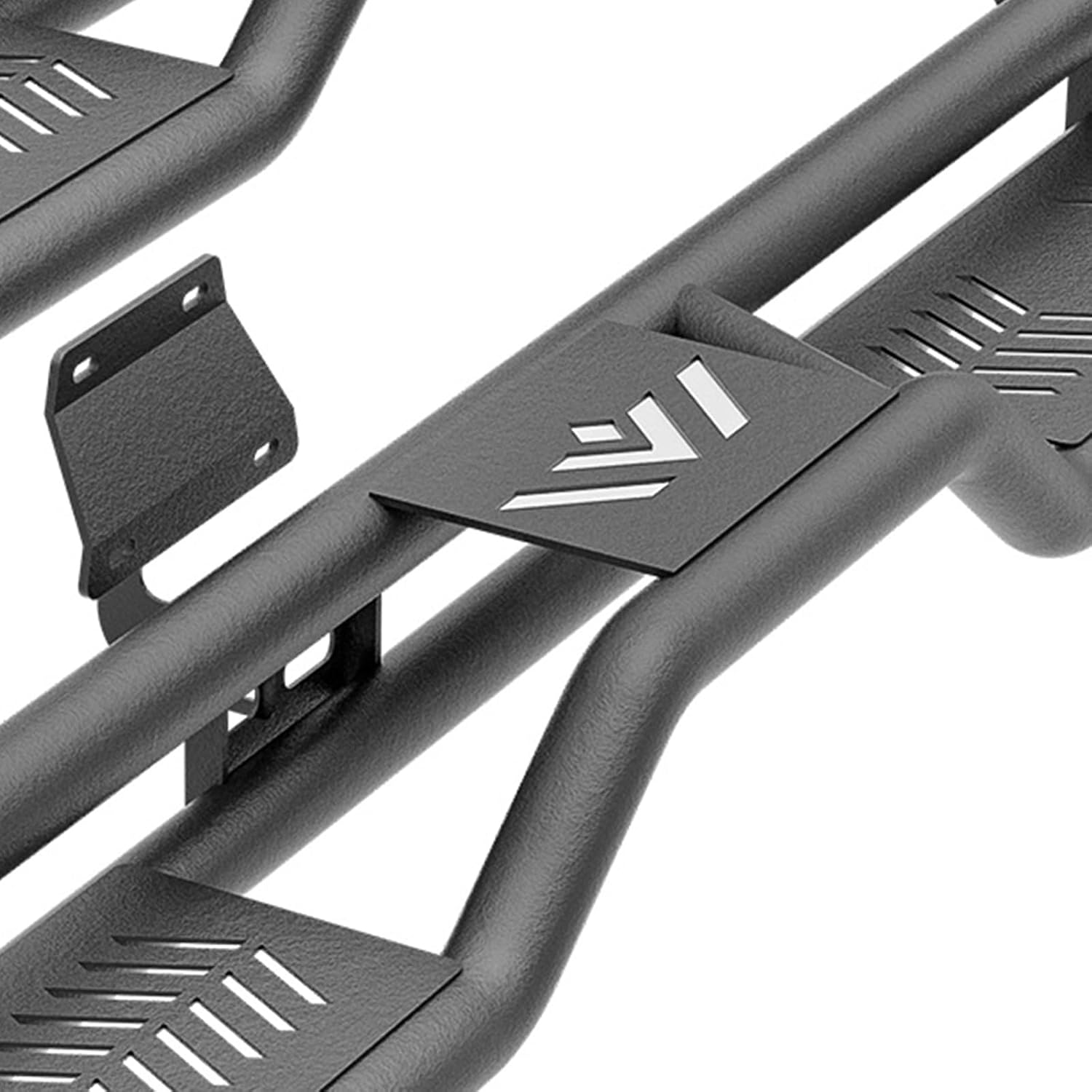 Two Raised Steps, SuperCrew Cab Running Boards Compatible with 2015-2025 Ford F150 & 2017-2025 Ford F250 F350 Super Duty Crew Cab Side Step Bolt-on Nerf Bar, Heavy-Duty Steel Side Bars