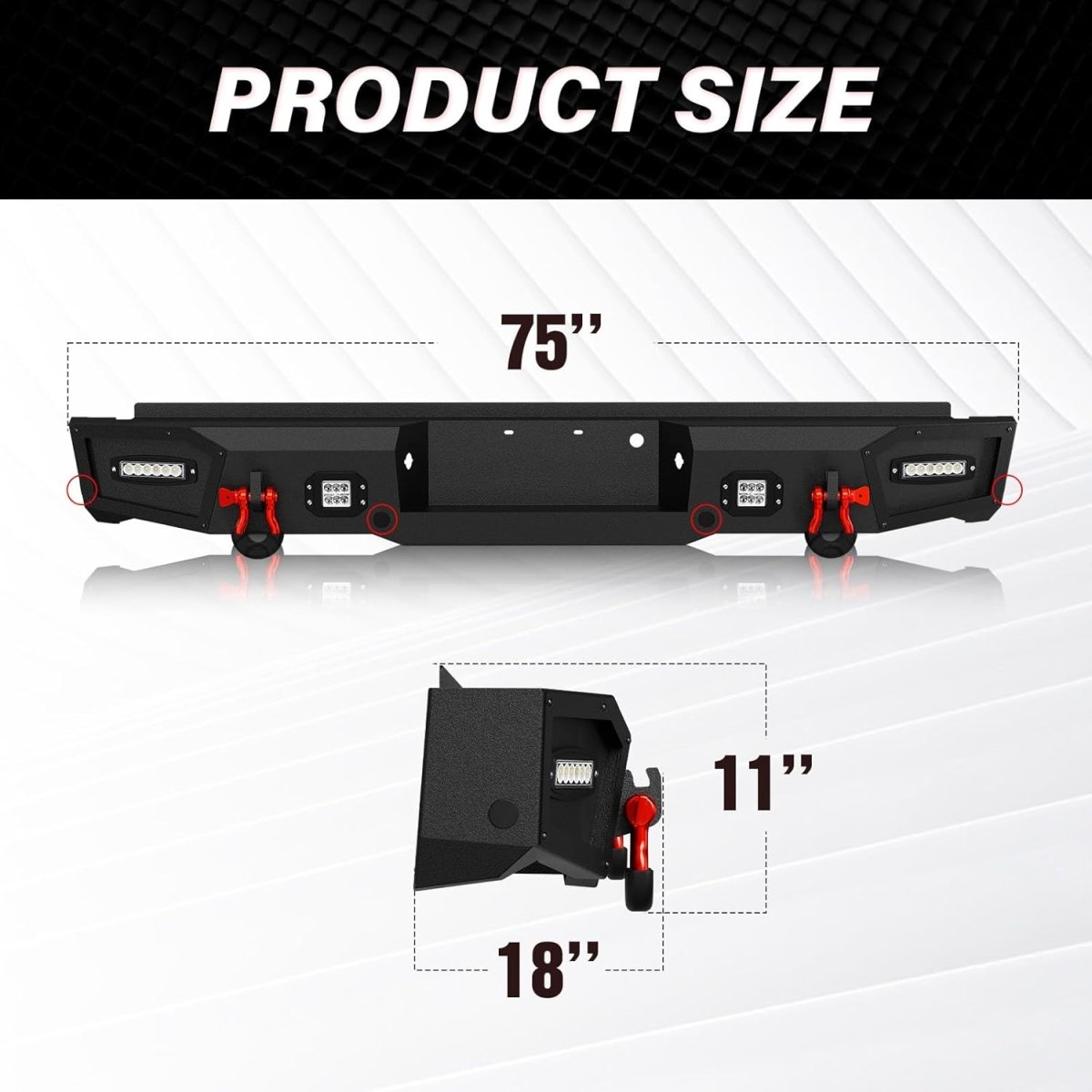 Rear Aftermarket Bumpers for Ford Compatible with 1999-2016 3rd Gen Ford F250 F350 F450 | Yzona