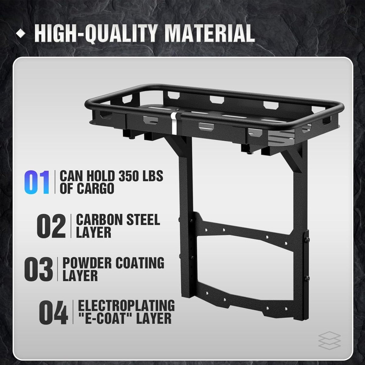 Rear Cargo Carrier Basket on OE Tailgate for 2018-2025 Jeep Wrangler JL & JLU Unlimited 2/4 Door | Yzona