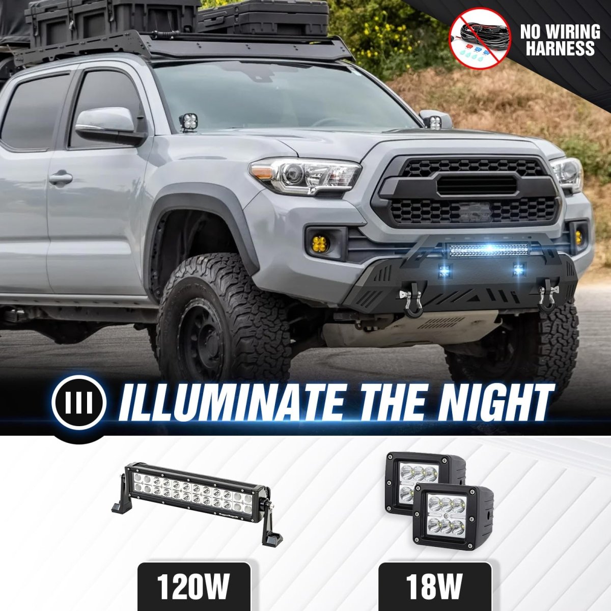 for Tacoma 3rd Gen Stubby Front Bumper Compatible with 2016-2023 Toyota Tacoma | Yzona