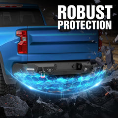 Rear Overland Durable Bumpers for 2019-2024 Chevy Chevrolet Silverado 1500 & GMC Sierra 1500 | Yzona