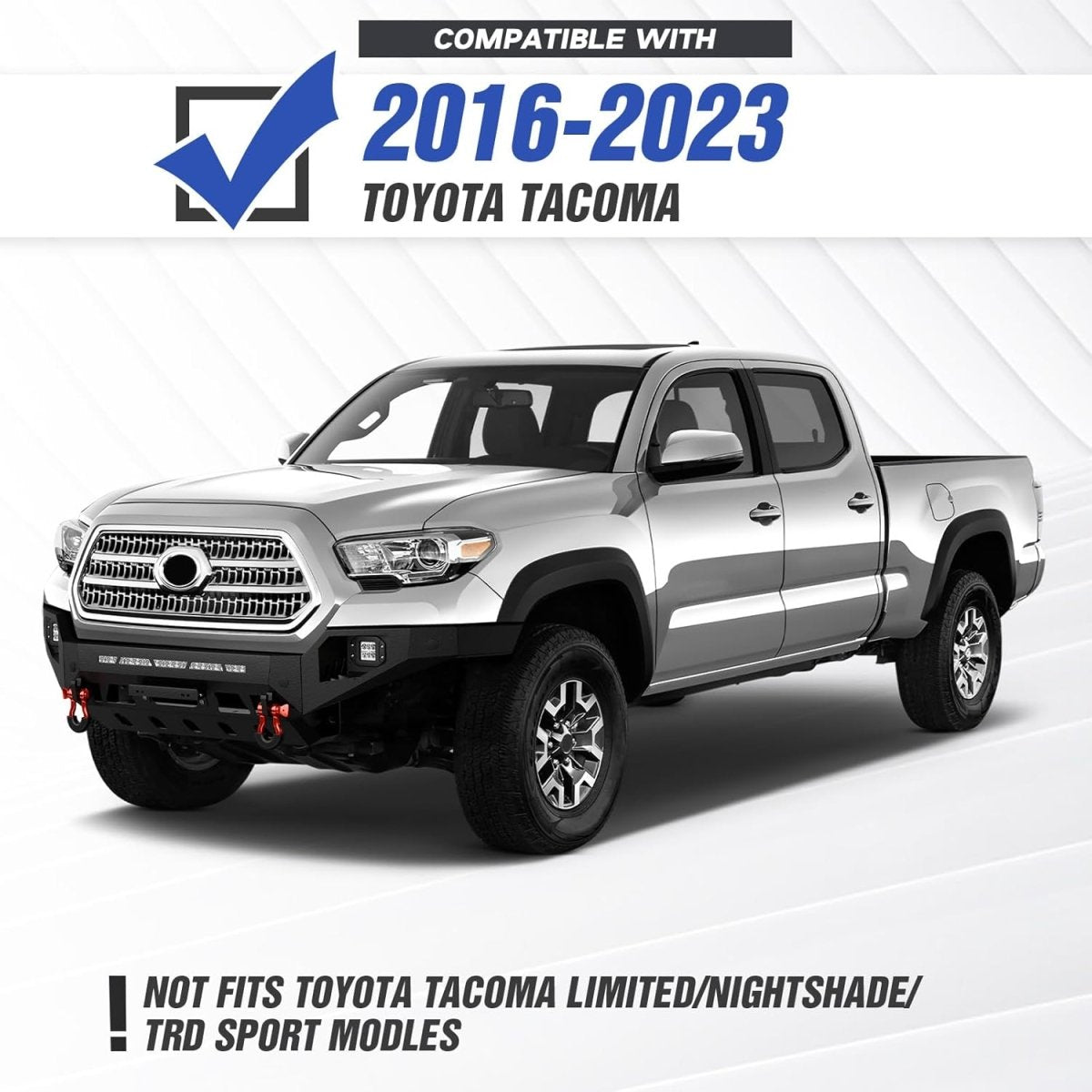 for 2016-2023 Toyota Tacoma 3rd Gen Rear & Front Steel Bumpers with LED Lights | Yzona