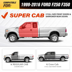 Pickup Truck Side Steps Compatible with 1999-2016 Ford F250 F350 Super Cab - Yzona