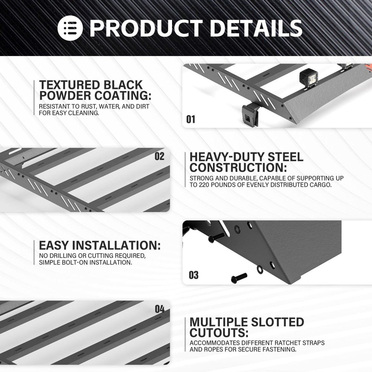 Heavy Duty Extra Large Best Roof Rack Carrier Compatible for 1997-2006 Jeep Wrangler TJ | Yzona