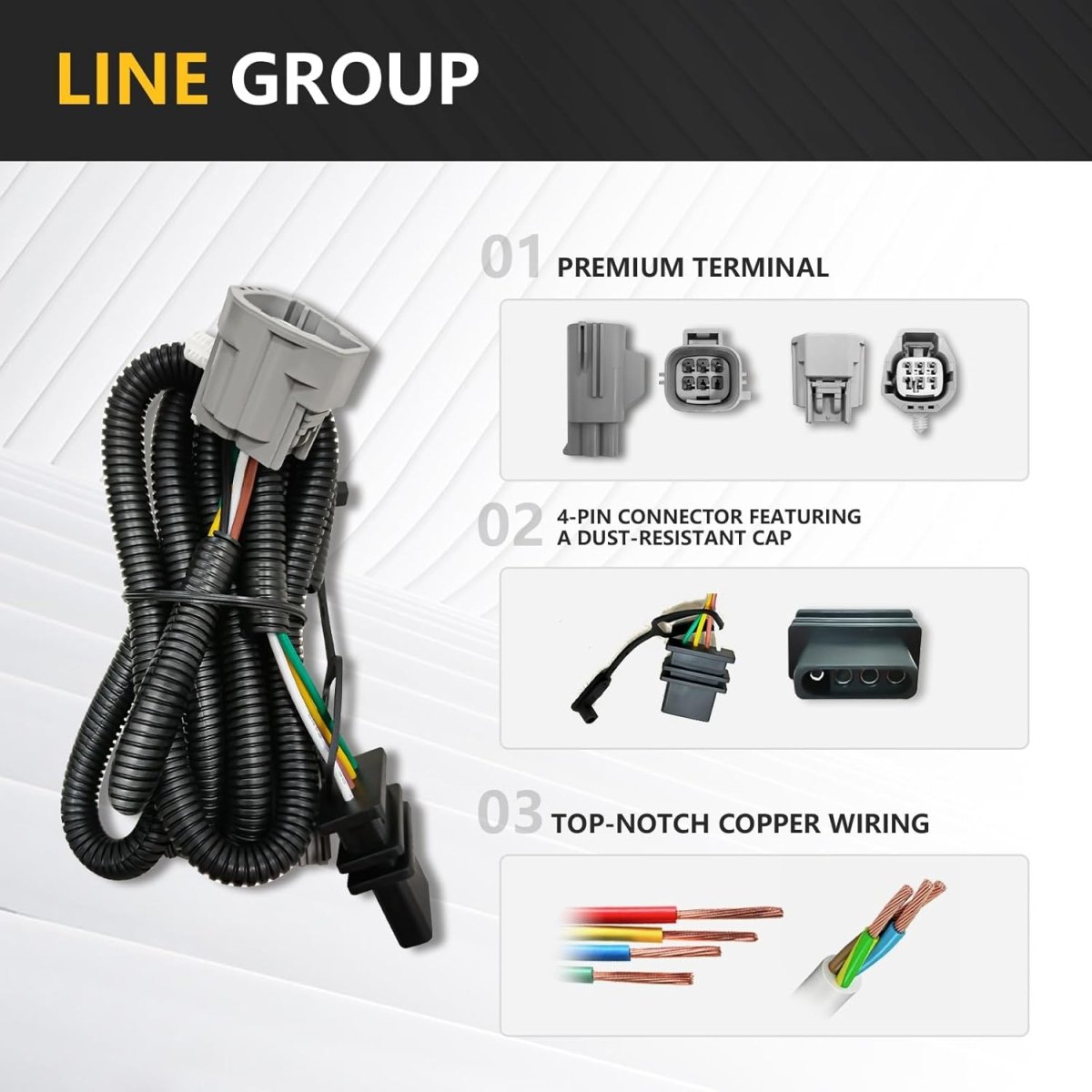 Tow Trailer Hitch Receiver Adapter with 4-Pin Wiring Harness | 07-18 Jeep Wrangler JK JKU Hitch Receiver with Cover | Yzona