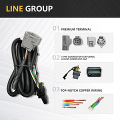 Tow Trailer Hitch Receiver Adapter with 4-Pin Wiring Harness | 07-18 Jeep Wrangler JK JKU Hitch Receiver with Cover | Yzona