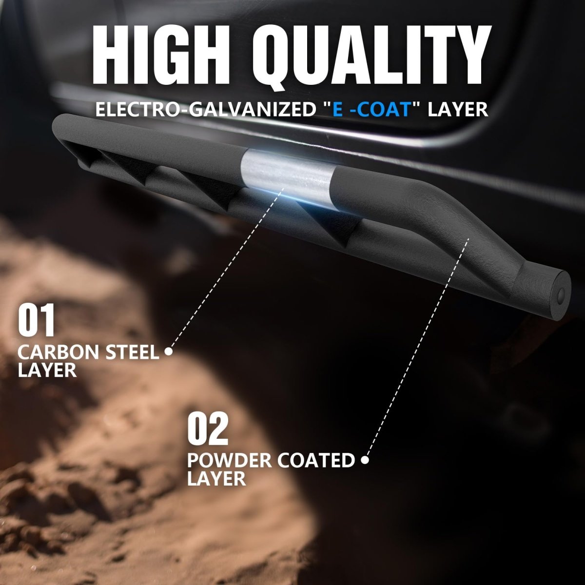 Yzona Truck Single Side Step Compatible with 2020-2025 Jeep Gladiator JT 4 Doors Running Boards