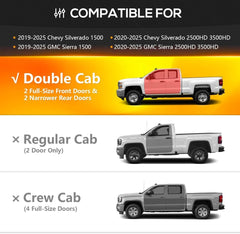Truck Running Boards Compatible for 19-25 Silverado & Sierra 1500, 20-25 Silverado /Sierra 2500HD 3500HD | Yzona