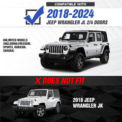 for Front & Rear Jeep JK Steel Bumpers Compatible with 2018-2024 Jeep Wrangler JL JLU Unlimited w/Winch Plate | Yzona
