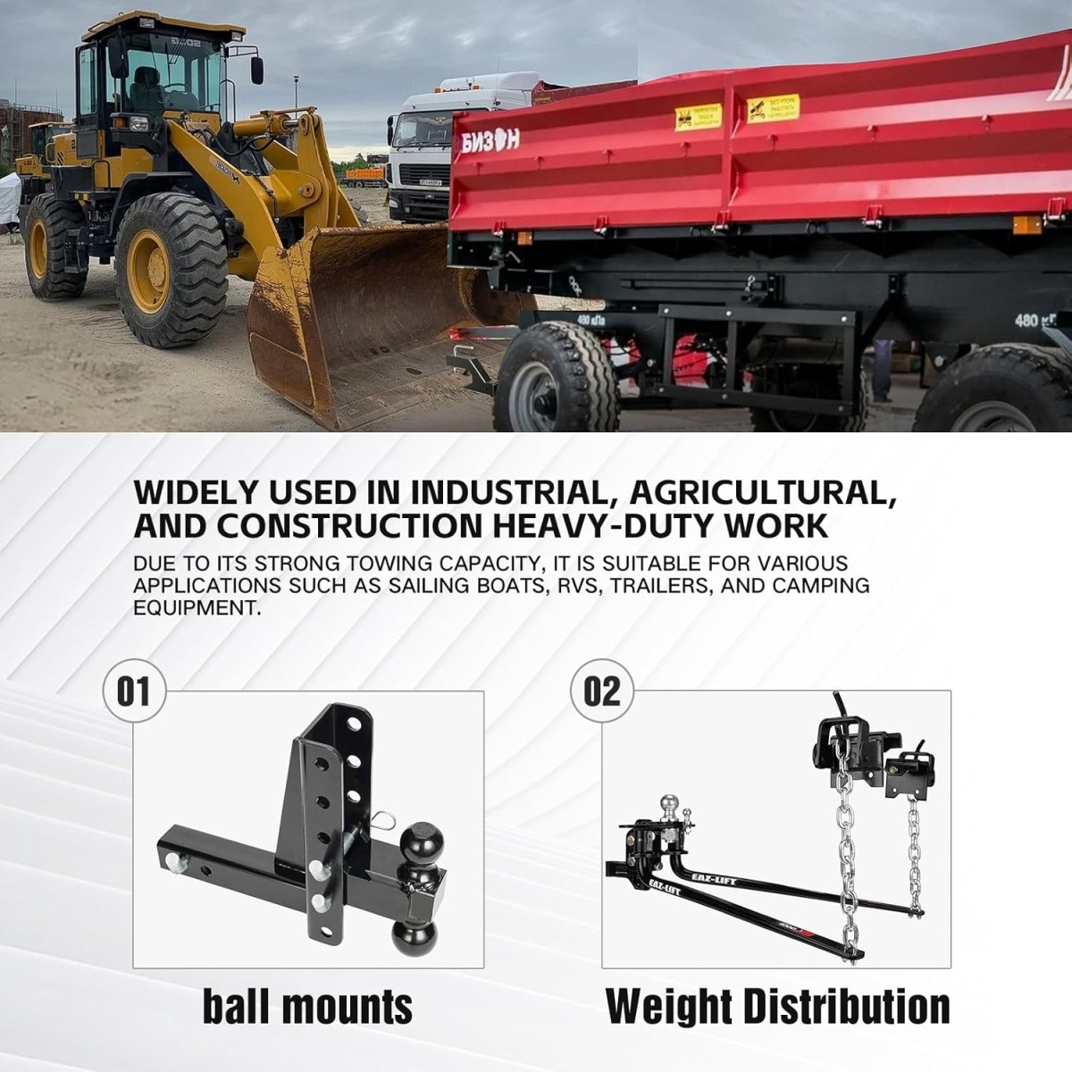 Clamp On Trailer Hitch Receiver 2" Ball Mount Adapter | Yzona