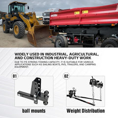 Clamp On Trailer Hitch Receiver 2" Ball Mount Adapter | Yzona