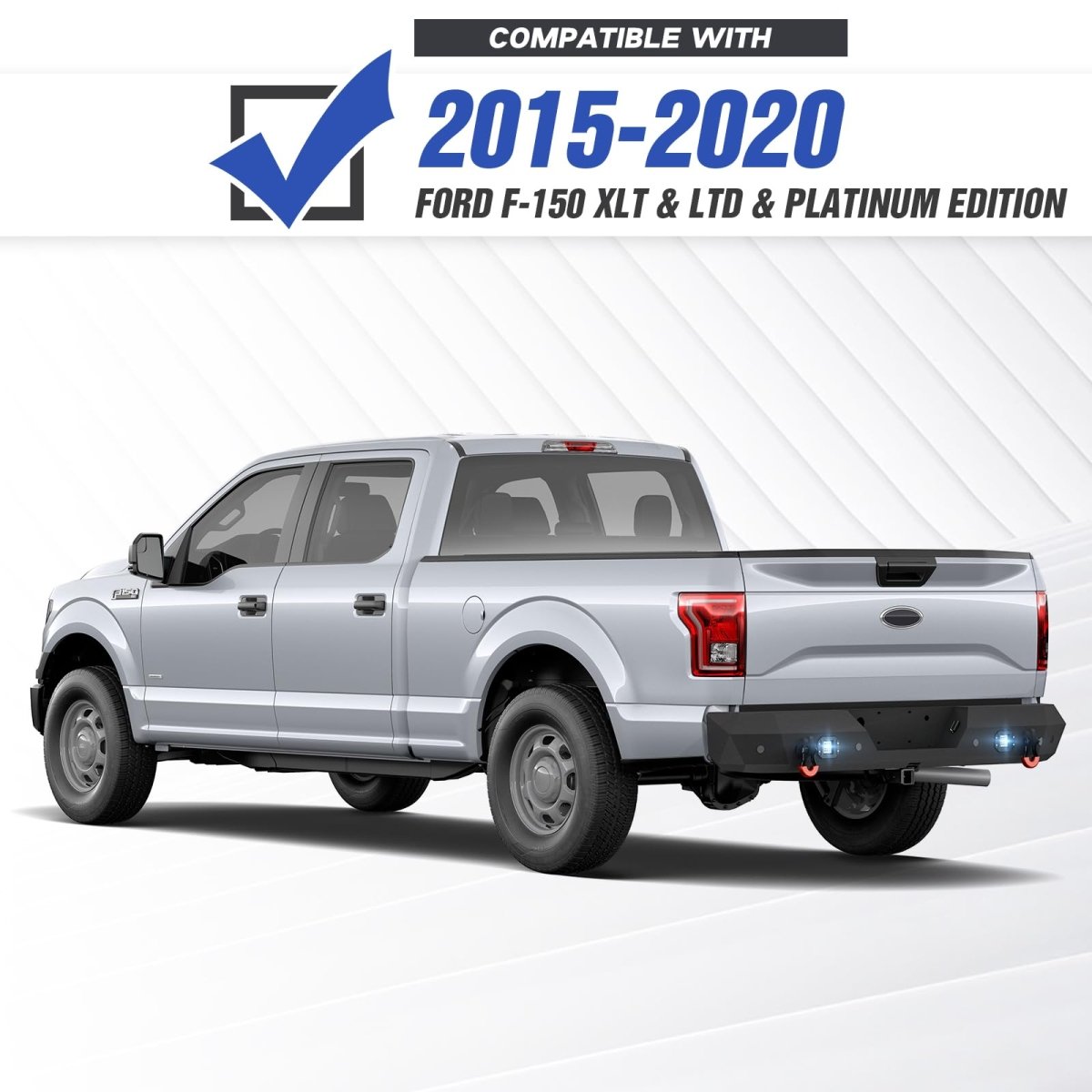 Aftermarket Super Duty Bumpers Compatible with 2015-2020 F150 XLT & LTD & Platinum Edition | Yzona