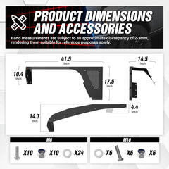Fender Flares Compatible with 1987-1996 Jeep Wrangler YJ