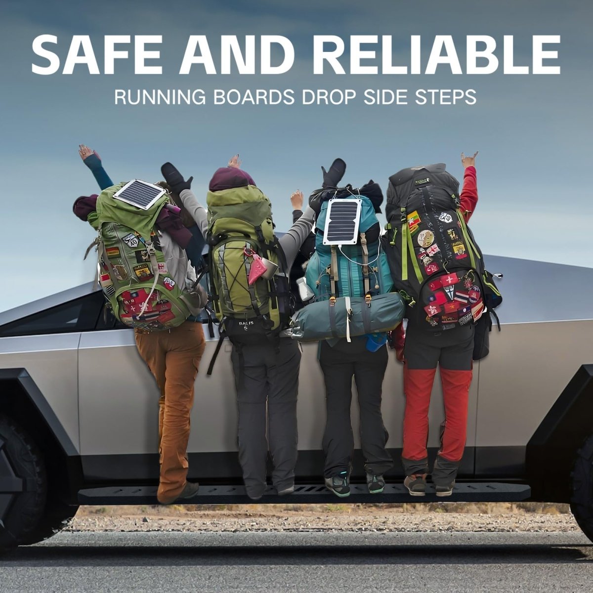 Running Boards for Trucks Compatible with 2024-2025 Tesla Cybertruck - Yzona