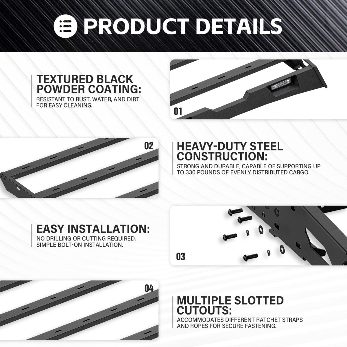 Roof Rack Cargo Basket Compatible with 2007-2021 Toyota Tundra CrewMax Cab | Yzona