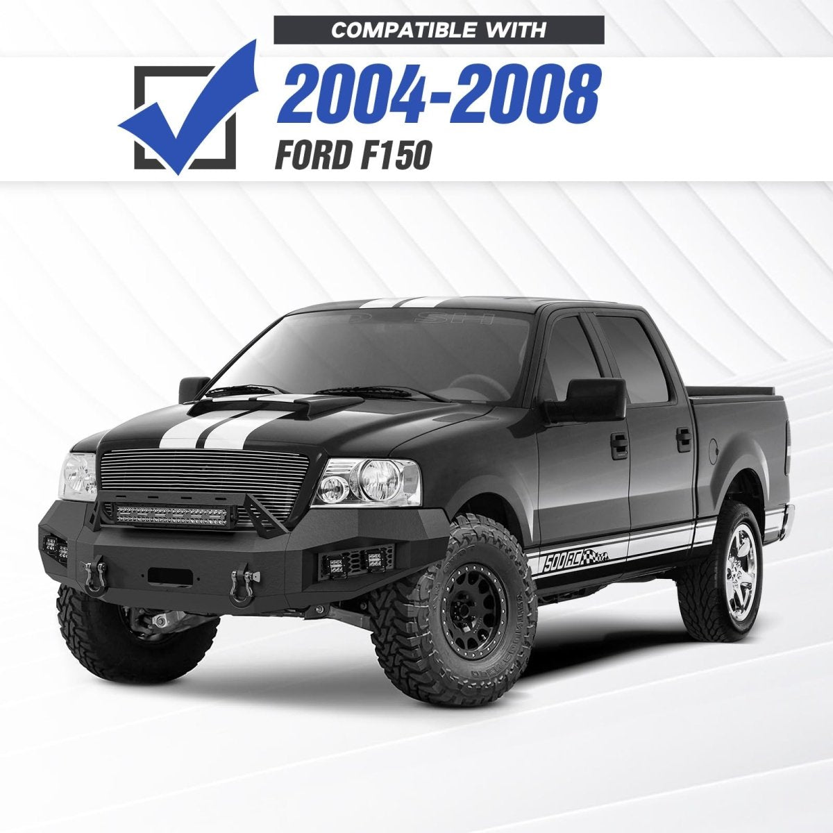 Replacement Front Bumpers Compatible for 2004-2008 Ford F-150 - Yzona