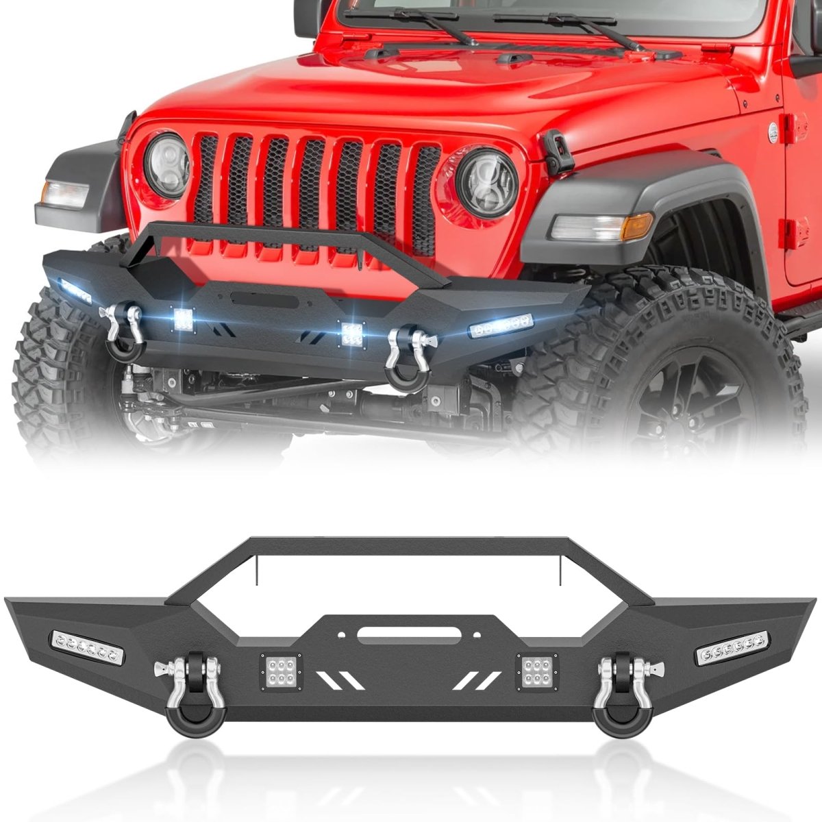Full Replacement Bumpers Compatible with 2018-2025 Jeep Wrangler JL JLU - Yzona