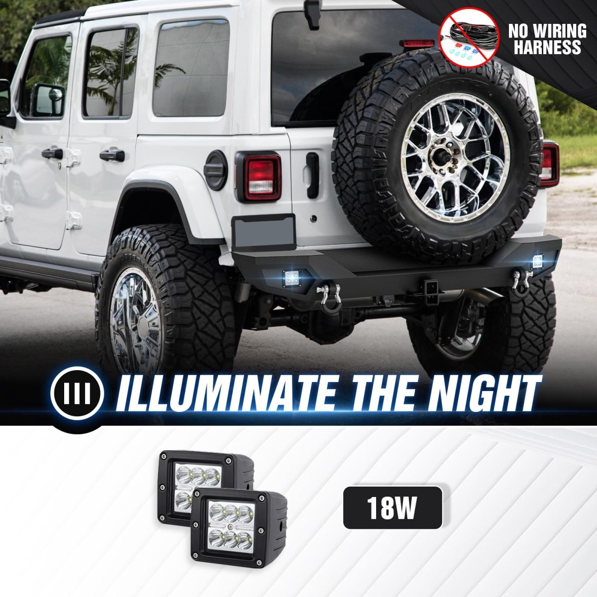 Replacement Bumpers for Trucks Compatible with 2018-2025 Jeep Wrangler JL JLU - Yzona