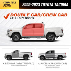 Running Boards for Toyota Tacoma Compatible with 2005-2023 Toyota Tacoma Double Cab & Crew Cab - Yzona