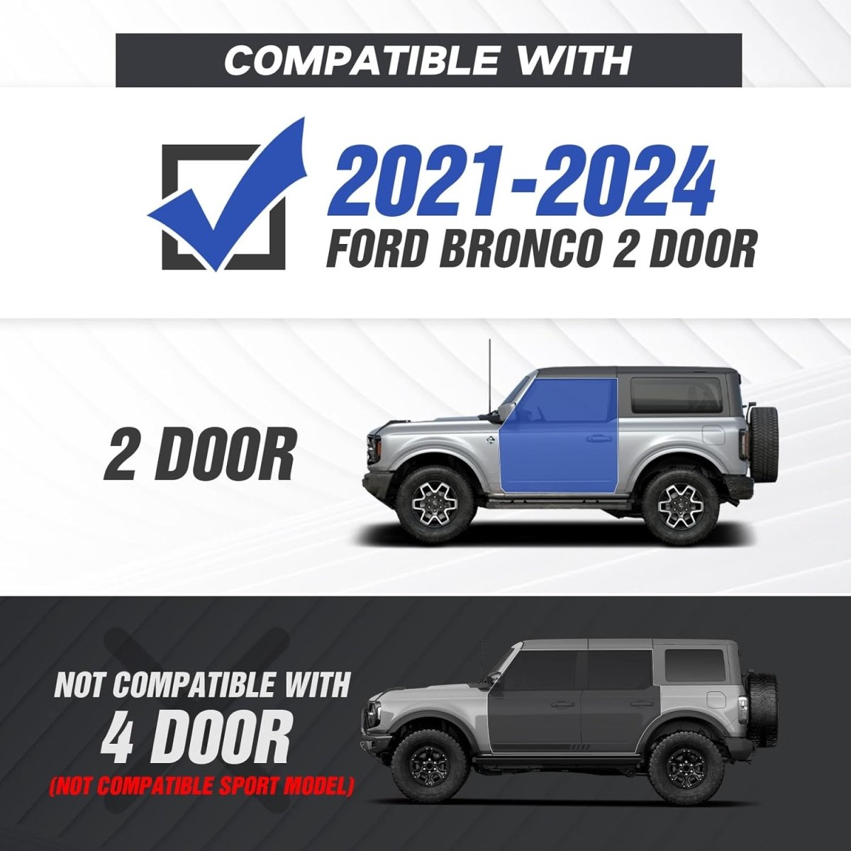 Yzona 2021-2025 Ford Bronco 2 Doors Side Steps