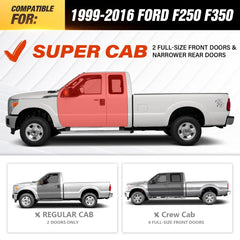 Running Boards for F250 Compatible with 1999-2016 Ford F250 F350 Super Cab Side Steps - Yzona