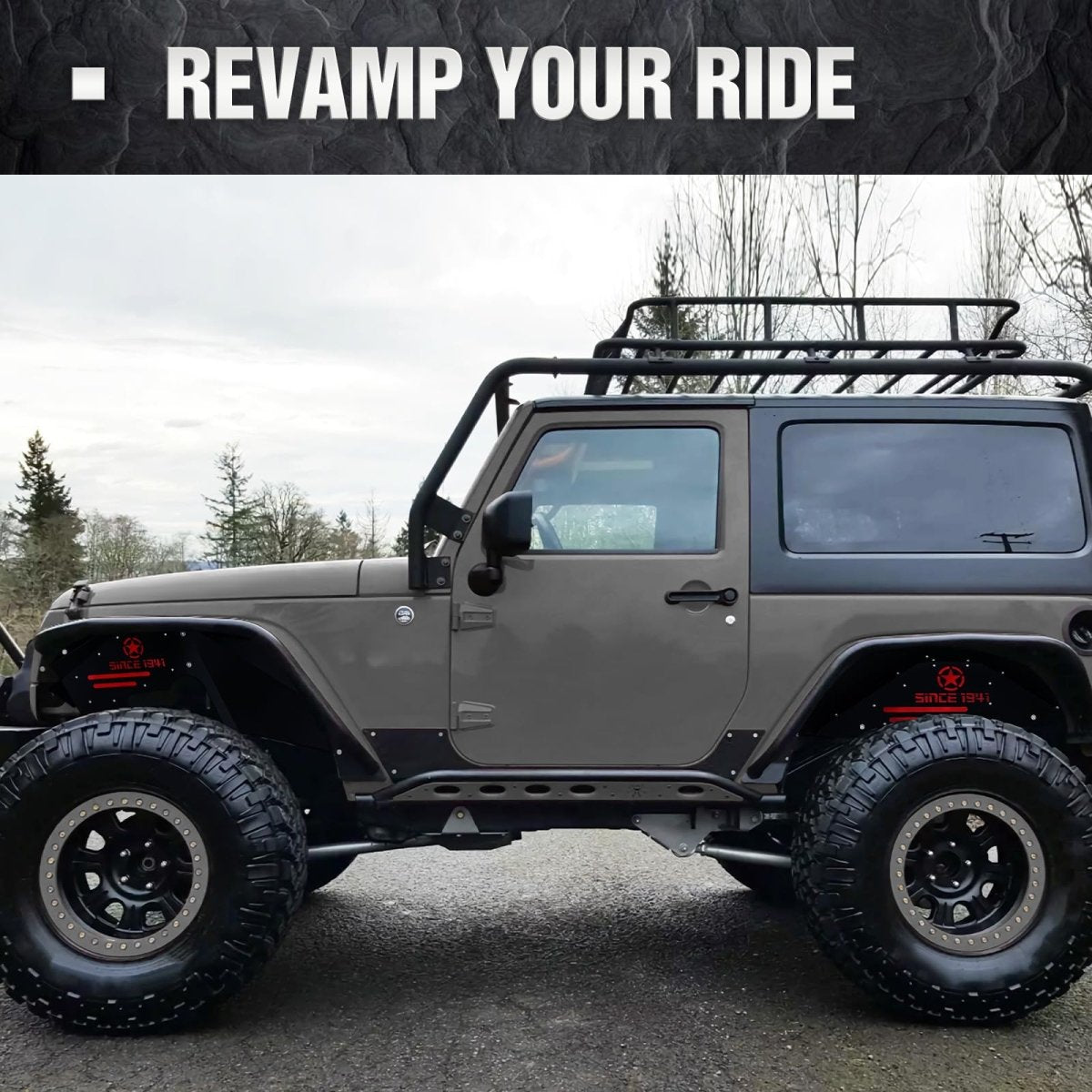 Front Inner for Jeep JK Fender Liners | 07-18 Jeep Wrangler JK & JKU Unlimited Sport Sahara Rubicon | Yzona