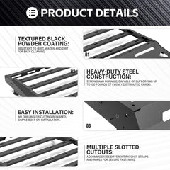 Overland Roof Rack Cargo Basket Compatible with 2005-2023 Toyota Tacoma | Yzona