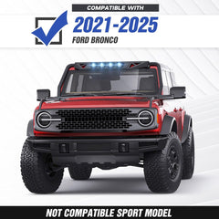 Yzona Madmax Windshield Frame Cover with 4 x LED Lights Compatible with 2021-2025 Ford Bronco