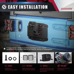 Adjustable Spare Tire Carrier Compatible with 2018-2025 Jeep Wrangler JL JLU