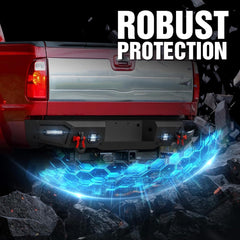 Rear Aftermarket Bumpers for Ford Compatible with 1999-2016 3rd Gen Ford F250 F350 F450 | Yzona