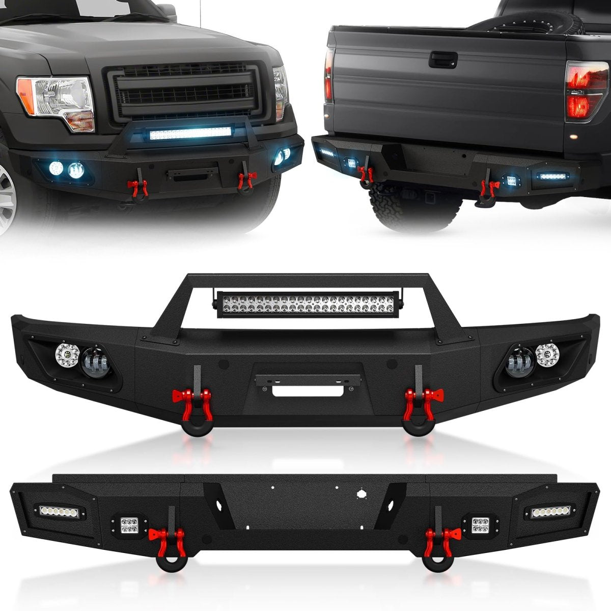 Winch Plate Front & Rear Car Bumpers for Sale 2015-2017 Ford F150(Excluding Raptor and Ecoboost) with Winch Plate | Yzona