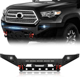 for Toyota Tacoma Front Bumpers Compatible with 2016-2023 Toyota Tacoma 3rd Gen Equipped with 3 x LED Lights | Yzona