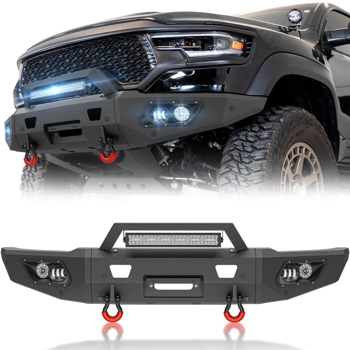 Add Off Road Front Bumpers Compatible with 2021-2024 Dodge Ram 1500 TRX | Yzona