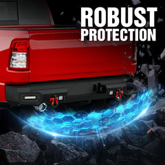 Rear Steel Bumpers for Ram 1500 Compatible with 2019-2025 Dodge Ram 1500 (Excluding Ram 1500 Classic) | Yzona