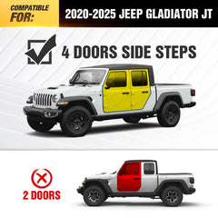 Frame Mounted Running Boards Compatible with 2020-2025 Jeep Gladiator JT 4 Door | Yzona