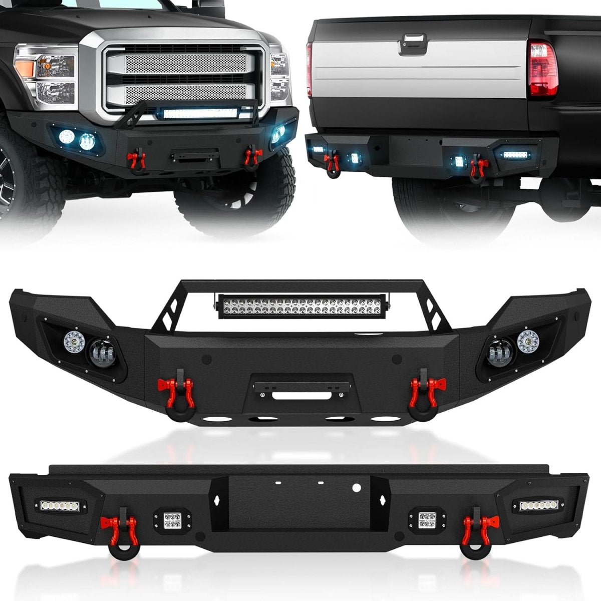 Heavy Duty Truck Front and Rear Bumpers for Ford 2011-2016 3rd Gen F250 F350 F450 | Offroad Aftermarket | Yzona